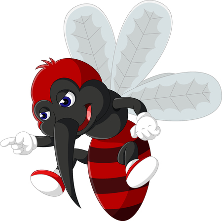 Angry mosquito cartoonのイラスト素材