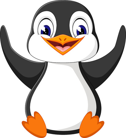 illustration of cute penguin cartoonのイラスト素材