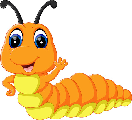 illustration of Cute caterpillar cartoonのイラスト素材