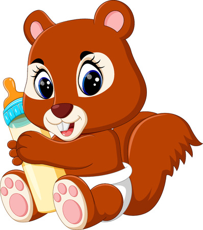 illustration of Cute squirrel cartoonのイラスト素材