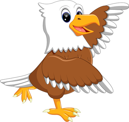 cute eagle cartoon posingの写真素材
