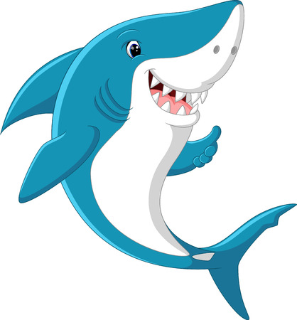 Cute shark giving thumb upの写真素材