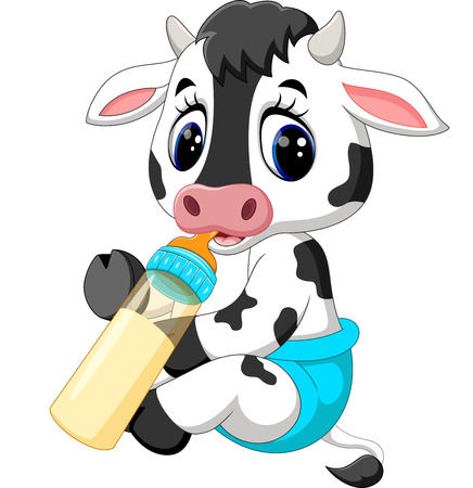 Cute baby cow cartoonの写真素材