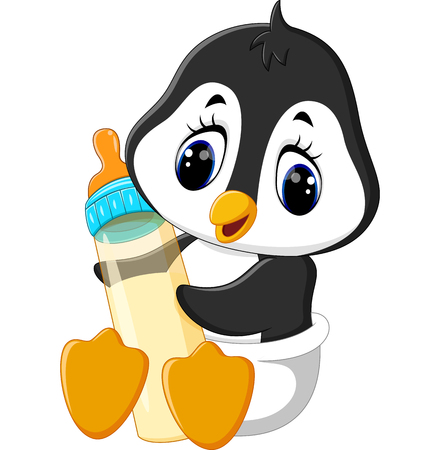 illustration of cute penguin cartoonの写真素材
