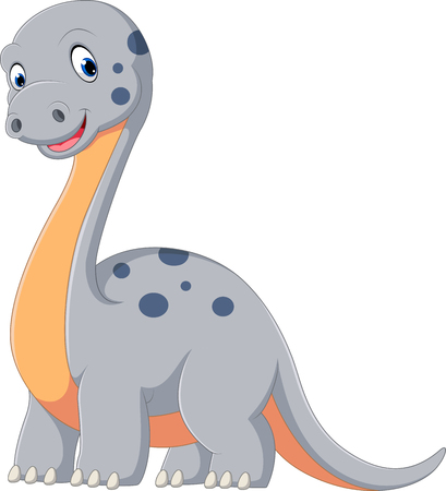 Cute dinosaur diplodocus cartoonのイラスト素材