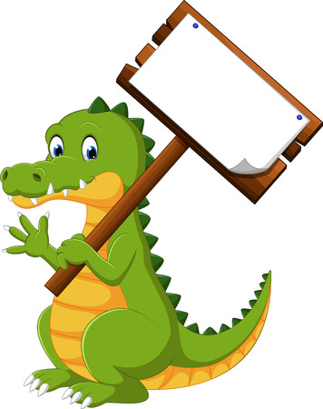 Happy fun crocodile cartoonのイラスト素材