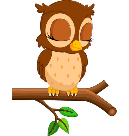 cute owl cartoonのイラスト素材