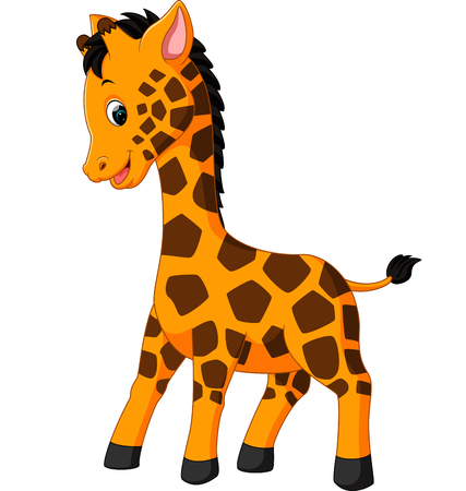 cute giraffe cartoonのイラスト素材