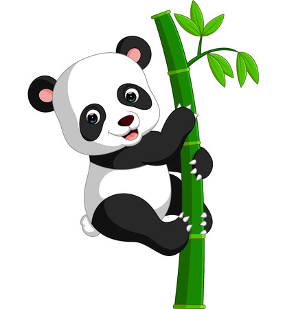 Cute panda cartoonのイラスト素材