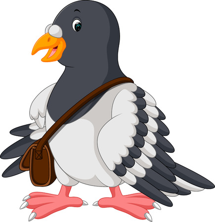 Cartoon funny pigeon birdのイラスト素材