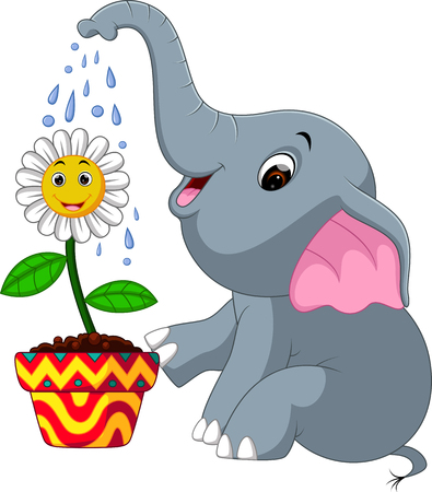 cute elephant cartoonの写真素材