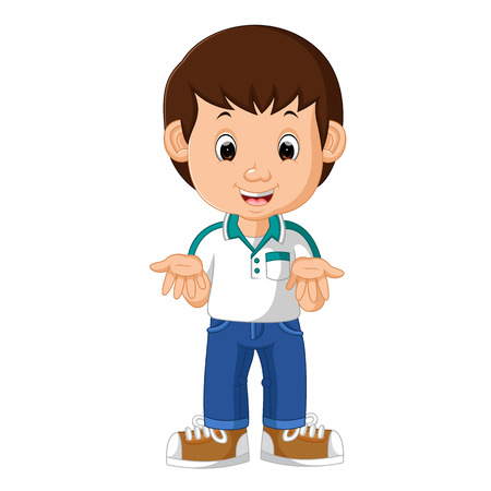 cute boy cartoonの写真素材