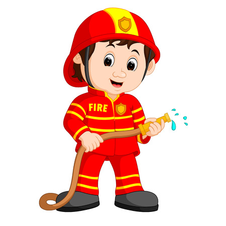 Cute fireman cartoonの写真素材