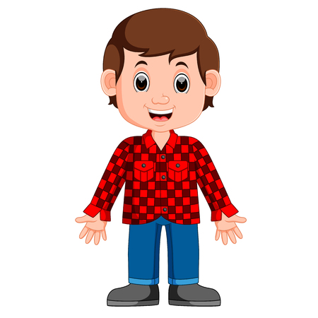 Cute boy cartoon good posing.のイラスト素材