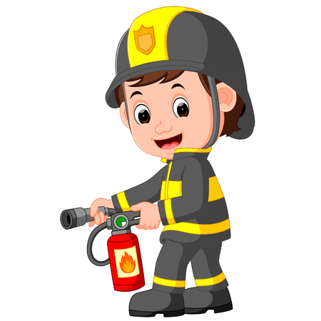 Firefighter cartoonのイラスト素材
