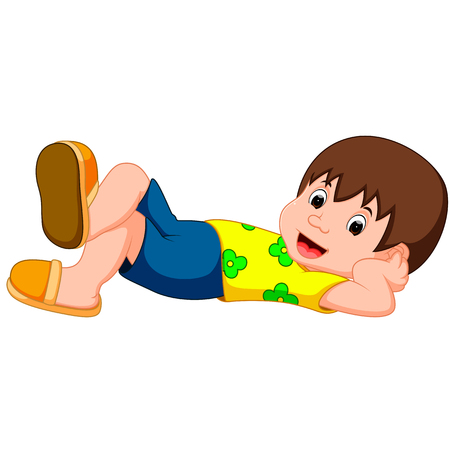 Cute boy cartoon good posingのイラスト素材
