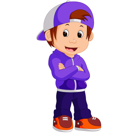 Cute boy cartoon good posingの写真素材