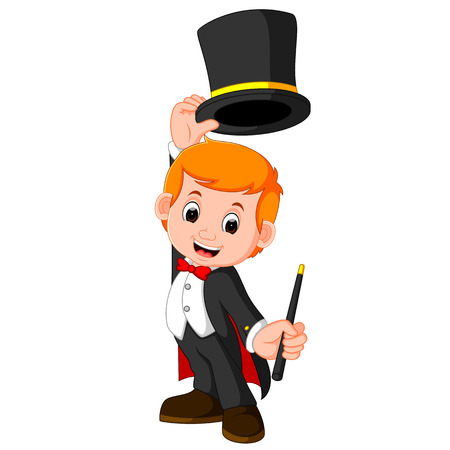 Boy Magician cartoonの写真素材