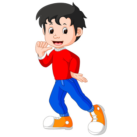 Cute boy cartoon good posingのイラスト素材