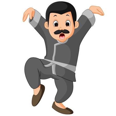 funny kung fu Cartoonのイラスト素材