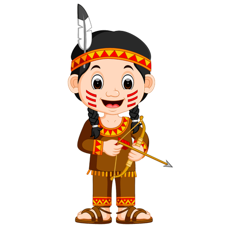north american indian girlのイラスト素材