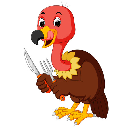 Vulture bird cartoon. Vector illustration.のイラスト素材