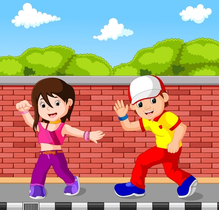 hip hop dancer cartoonのイラスト素材