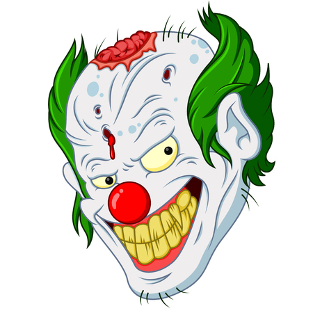Halloween zombie clown face cartoonのイラスト素材