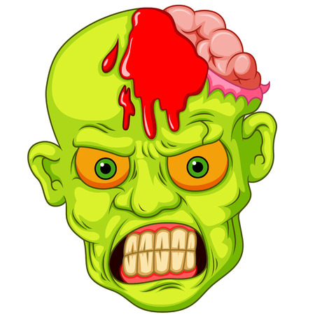 Zombie head cartoonのイラスト素材