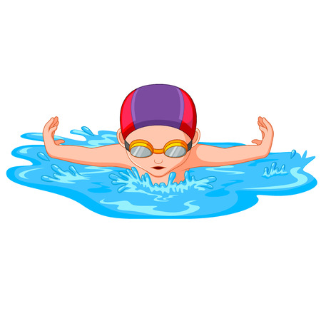 swimmers during swimming for sport competitionのイラスト素材