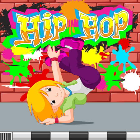 Kids dancing hip hopのイラスト素材