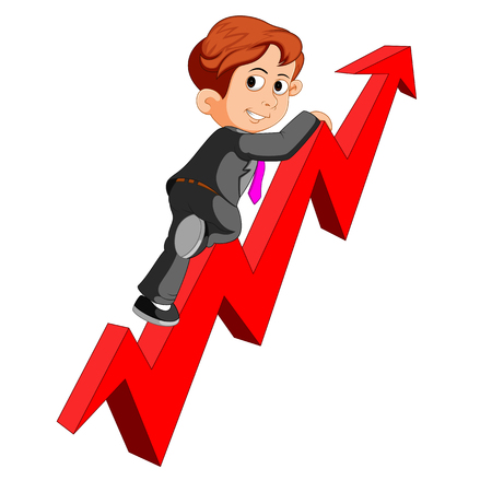 A businessman on arrow graph.のイラスト素材