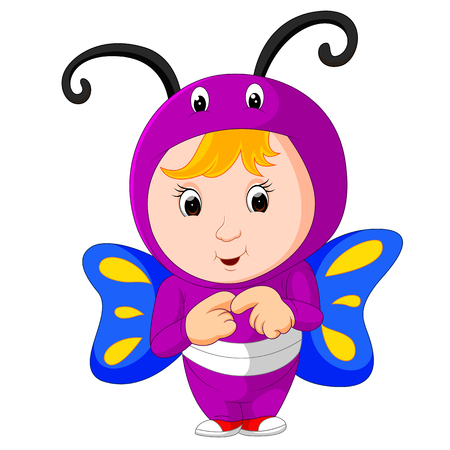 Cute kid wearing animal costumesのイラスト素材
