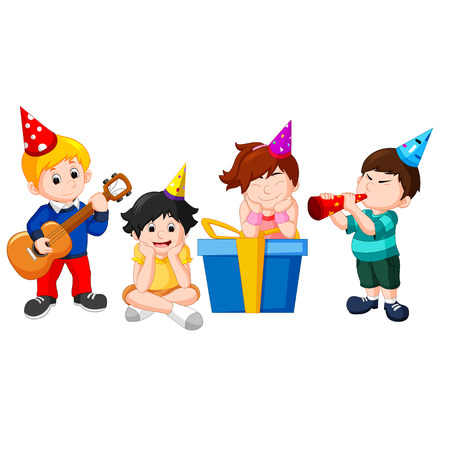 children birthday partyのイラスト素材