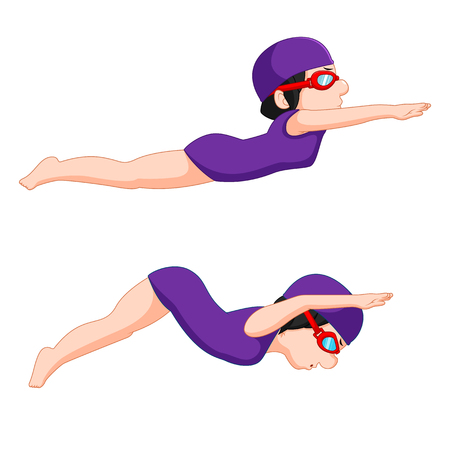 boy practice swimmingの写真素材