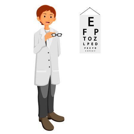 ophthalmologist doctor giving glassesのイラスト素材