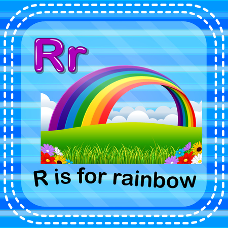 Flashcard letter R is for rainbowのイラスト素材