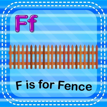 Flashcard letter F is for fenceのイラスト素材