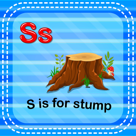 Flashcard letter S is for stumpのイラスト素材