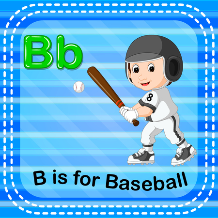 Flashcard letter B is for baseball Vector illustration.のイラスト素材