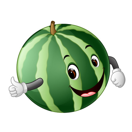 Watermelon with faceのイラスト素材