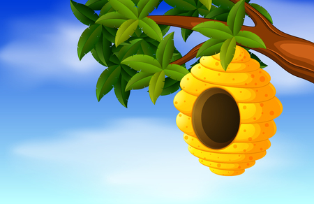 beehive in the garden with skyのイラスト素材