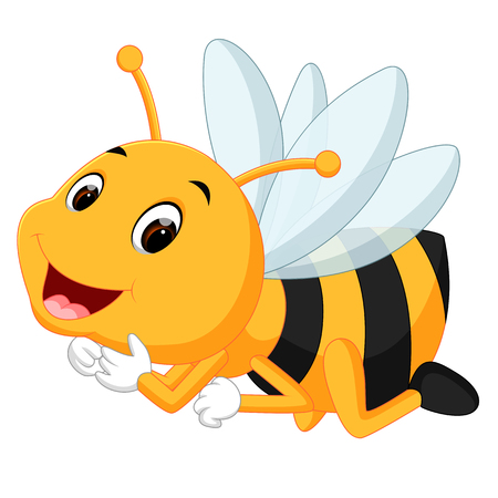 honey bee on a white backgroundのイラスト素材
