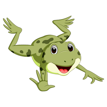 Cute leaping frog cartoonのイラスト素材