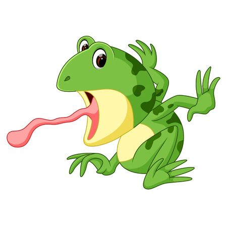 Cute frog cartoon iconのイラスト素材