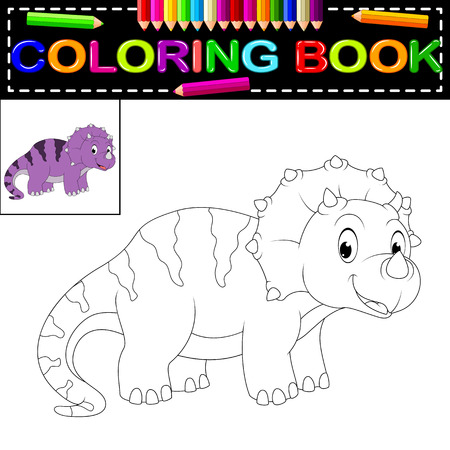 dinosaur coloring book Vector illustration.のイラスト素材