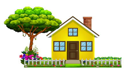 A house in beautiful natureのイラスト素材