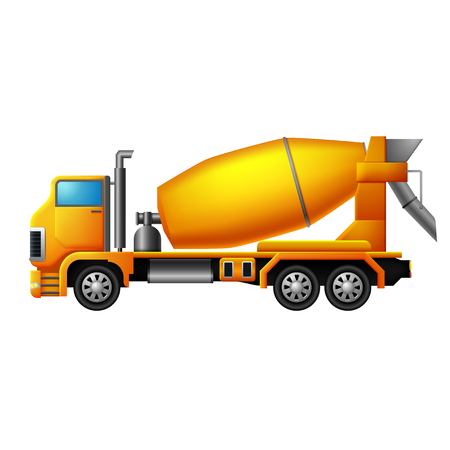 Cement mixer truck illustration on white background illustrationのイラスト素材