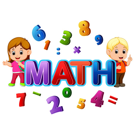 Font design for word math with studentのイラスト素材
