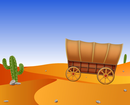 Carriage on the desertのイラスト素材